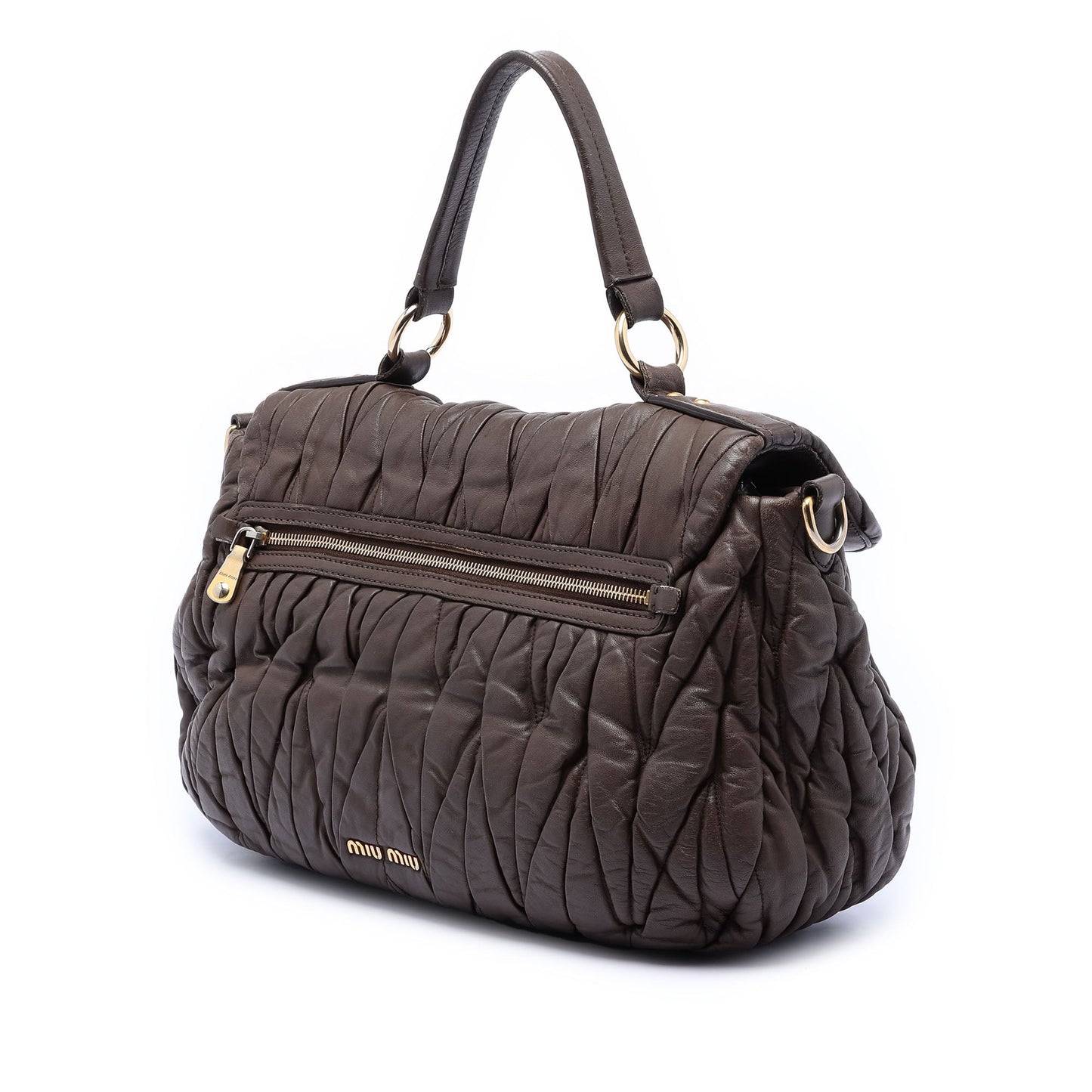 Matelasse Leather Turnlock Satchel