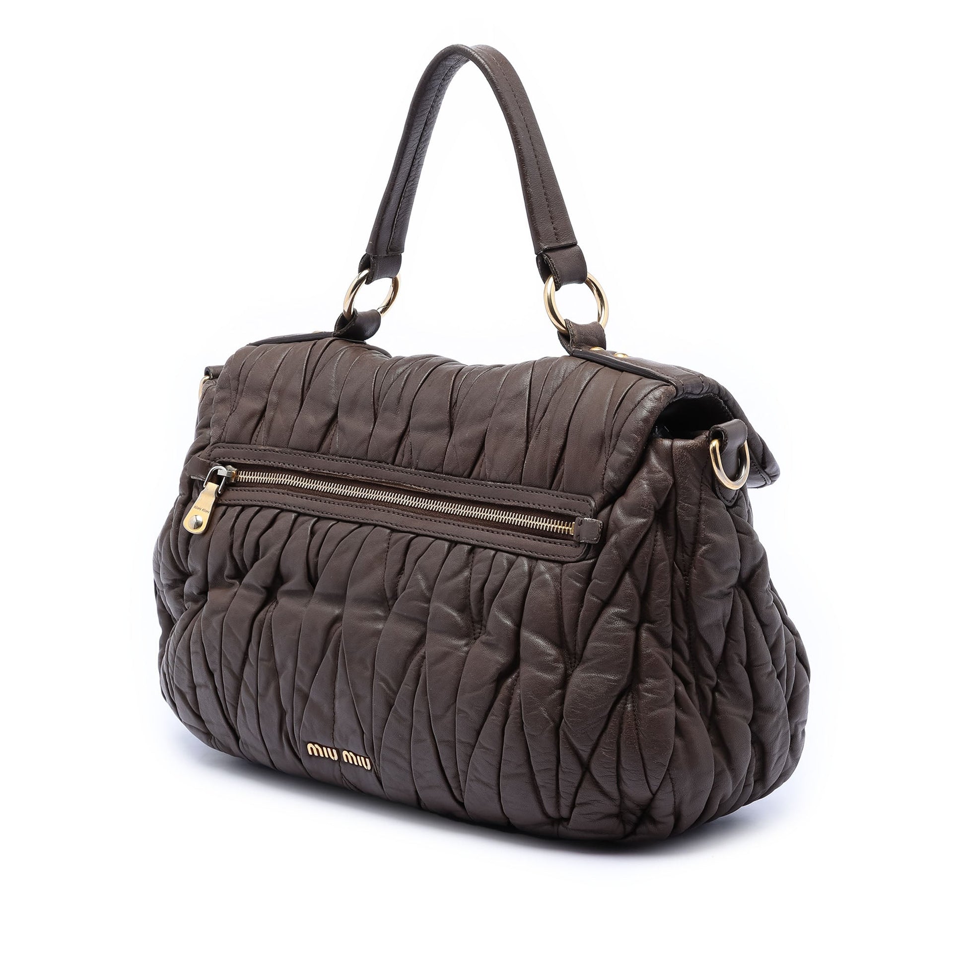 Matelasse Leather Turnlock Satchel