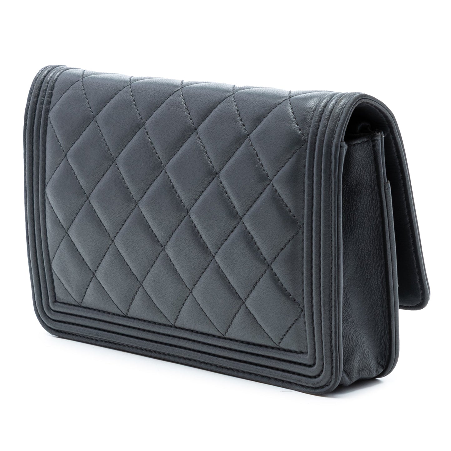 Chanel Quilted Lambskin Boy Wallet On Chain