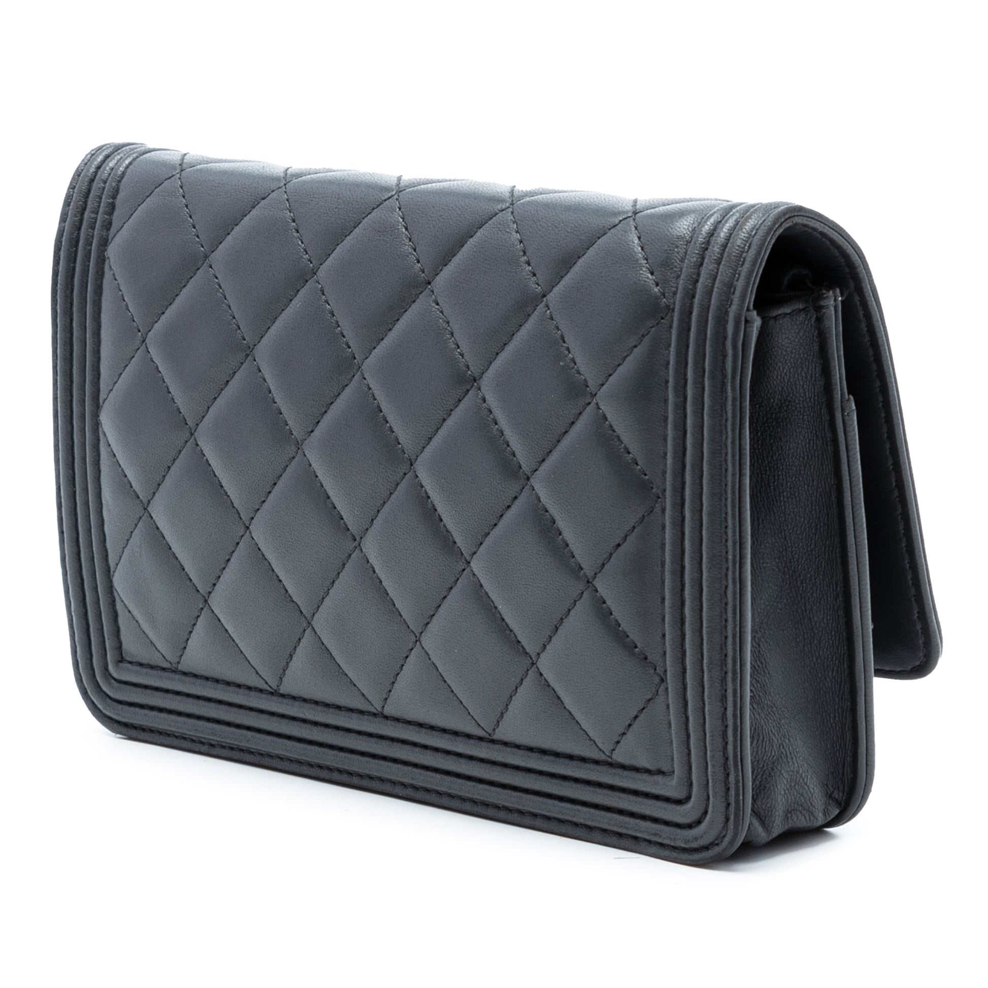 Chanel Quilted Lambskin Boy Wallet On Chain
