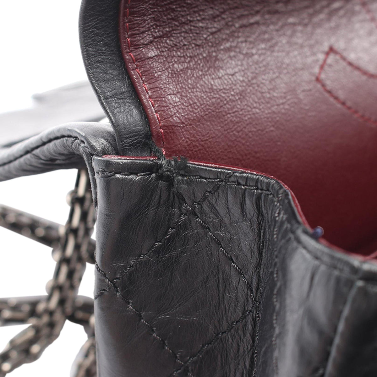 Chanel Quilted Aged Calfskin Reissue 2.55 Double Flap 226 — Black