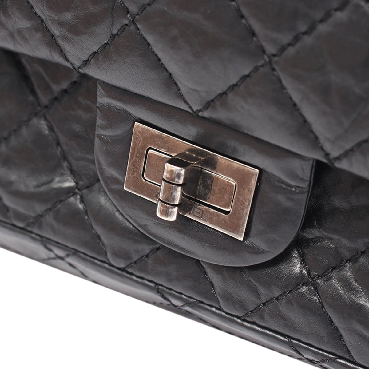 Chanel Quilted Aged Calfskin Reissue 2.55 Double Flap 226 — Black
