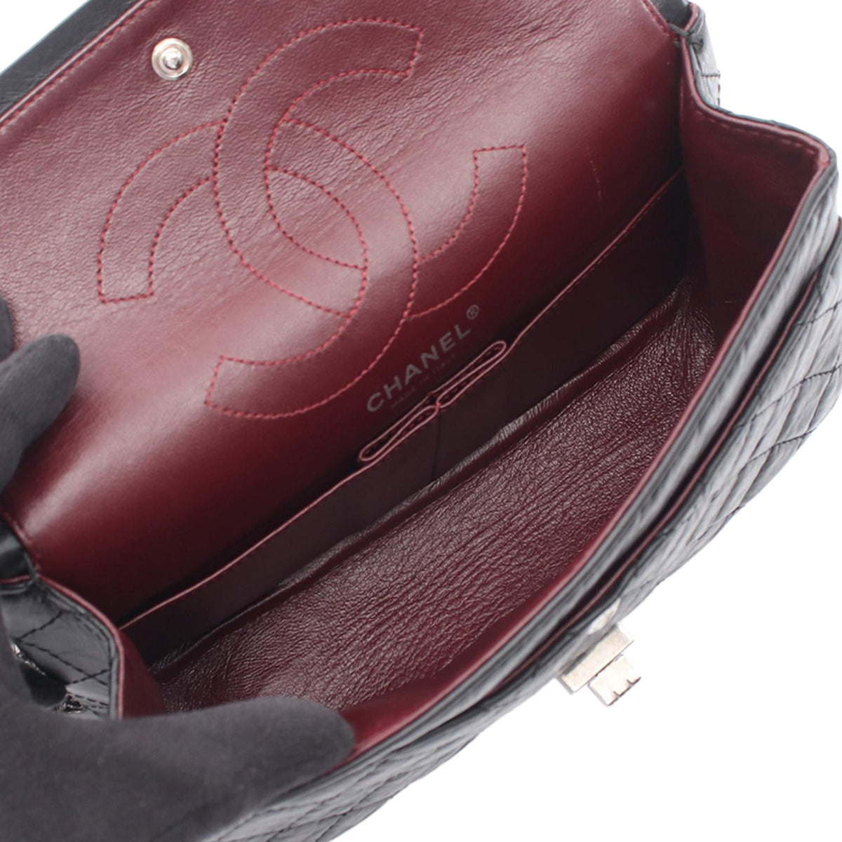 Chanel Quilted Aged Calfskin Reissue 2.55 Double Flap 226 — Black