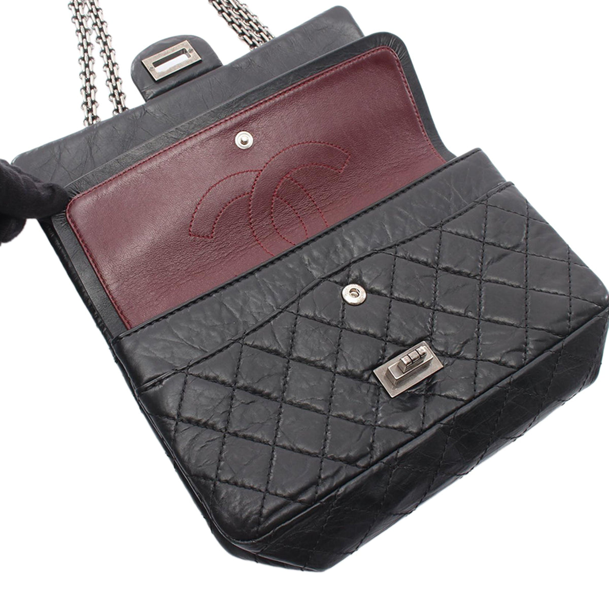 Chanel Quilted Aged Calfskin Reissue 2.55 Double Flap 226 — Black