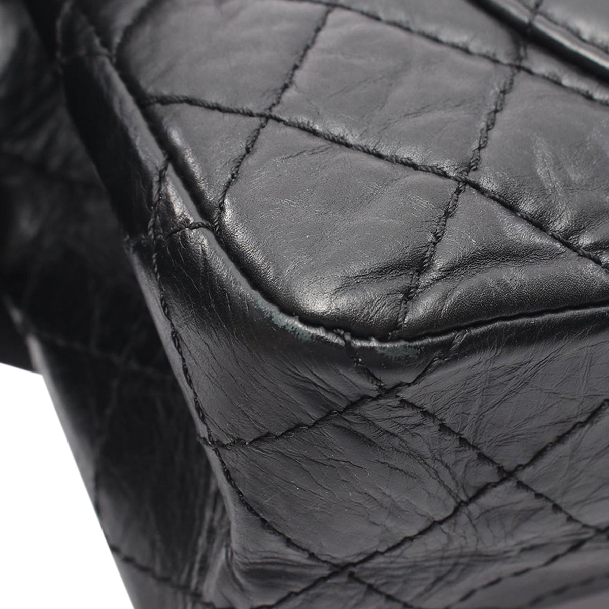 Chanel Quilted Aged Calfskin Reissue 2.55 Double Flap 226 — Black