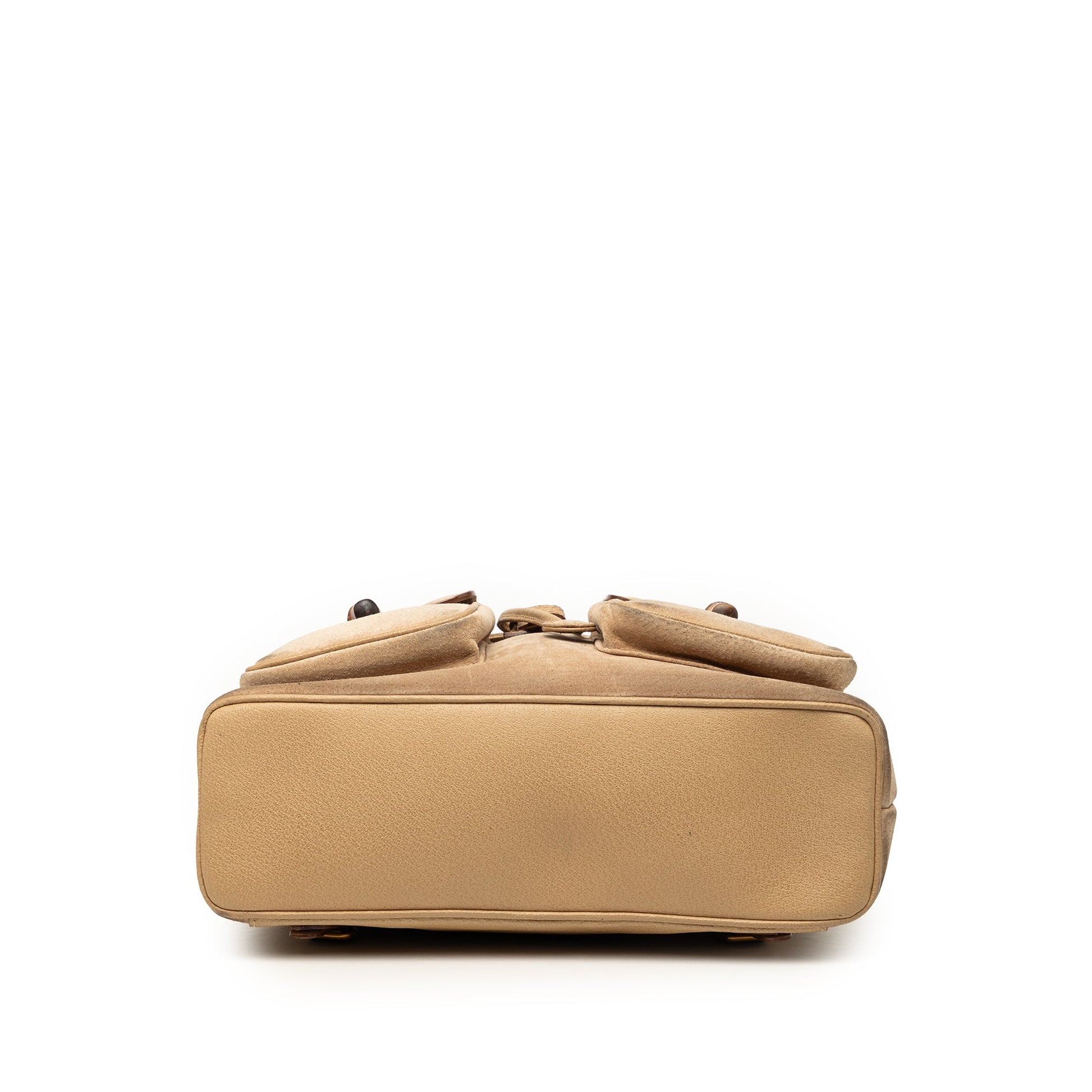 Gucci Suede Bamboo Drawstring Backpack
