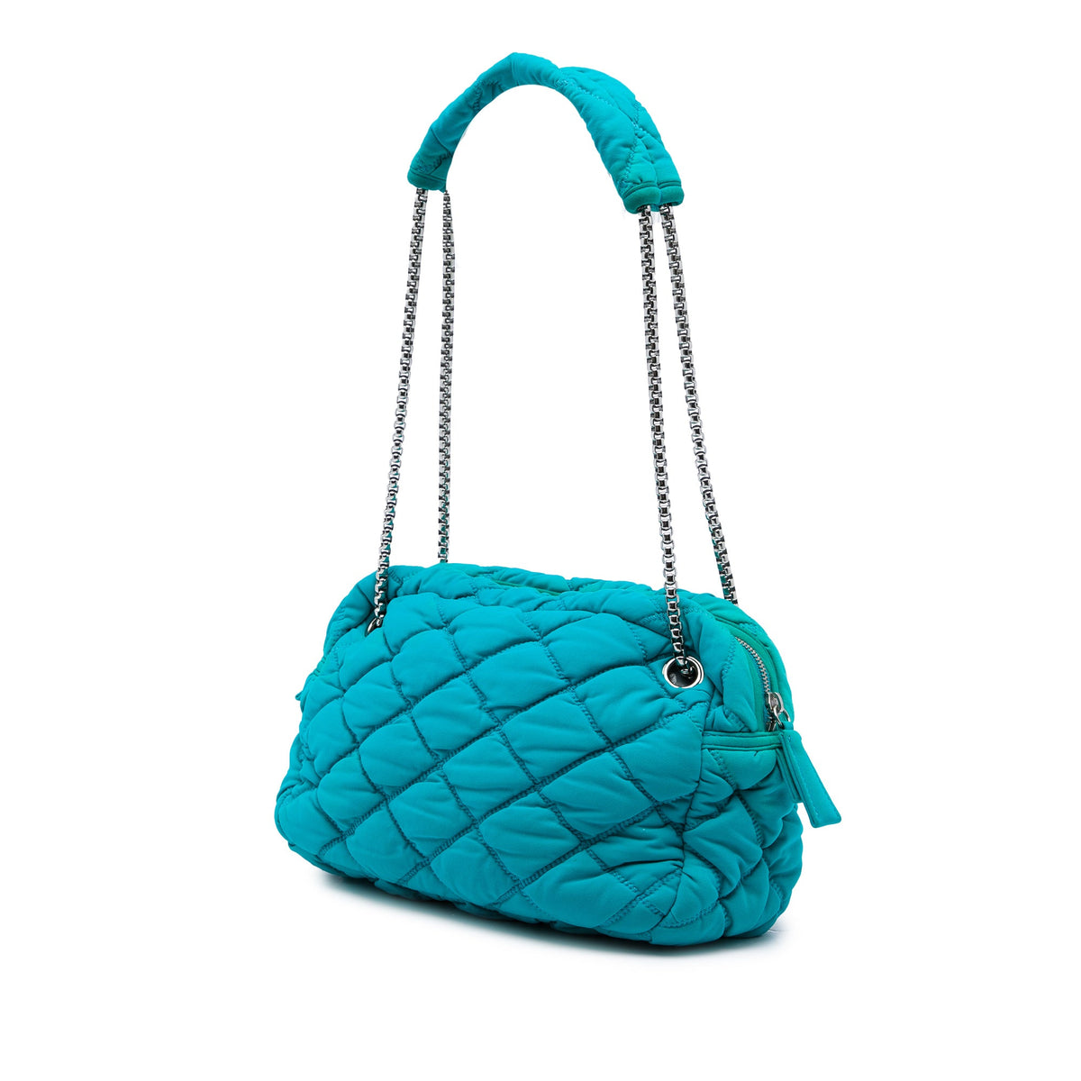Chanel Quilted Nylon Bubble Shoulder Bag — Blue