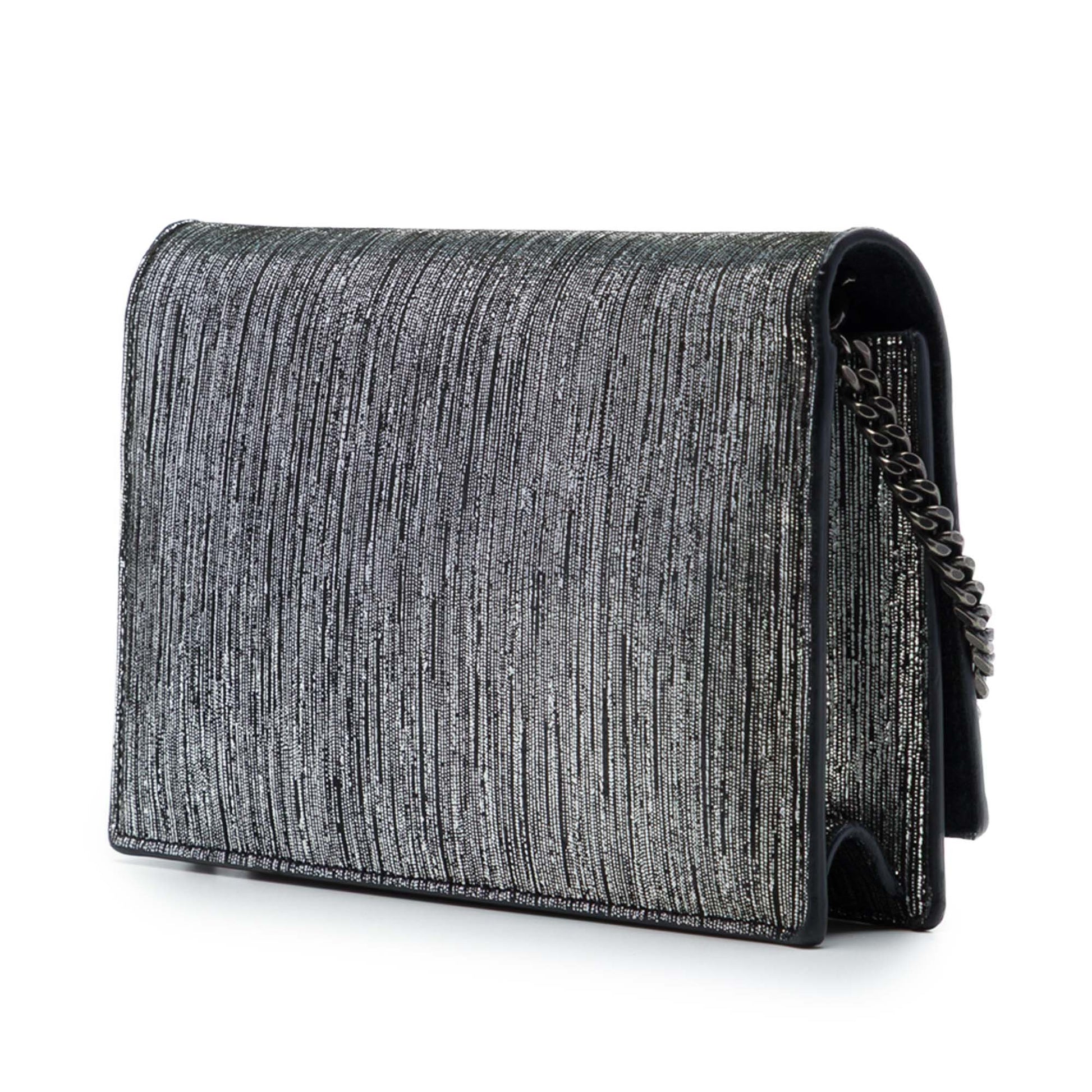 Saint Laurent Metallic Suede Monogram Kate Tassel Wallet on Chain