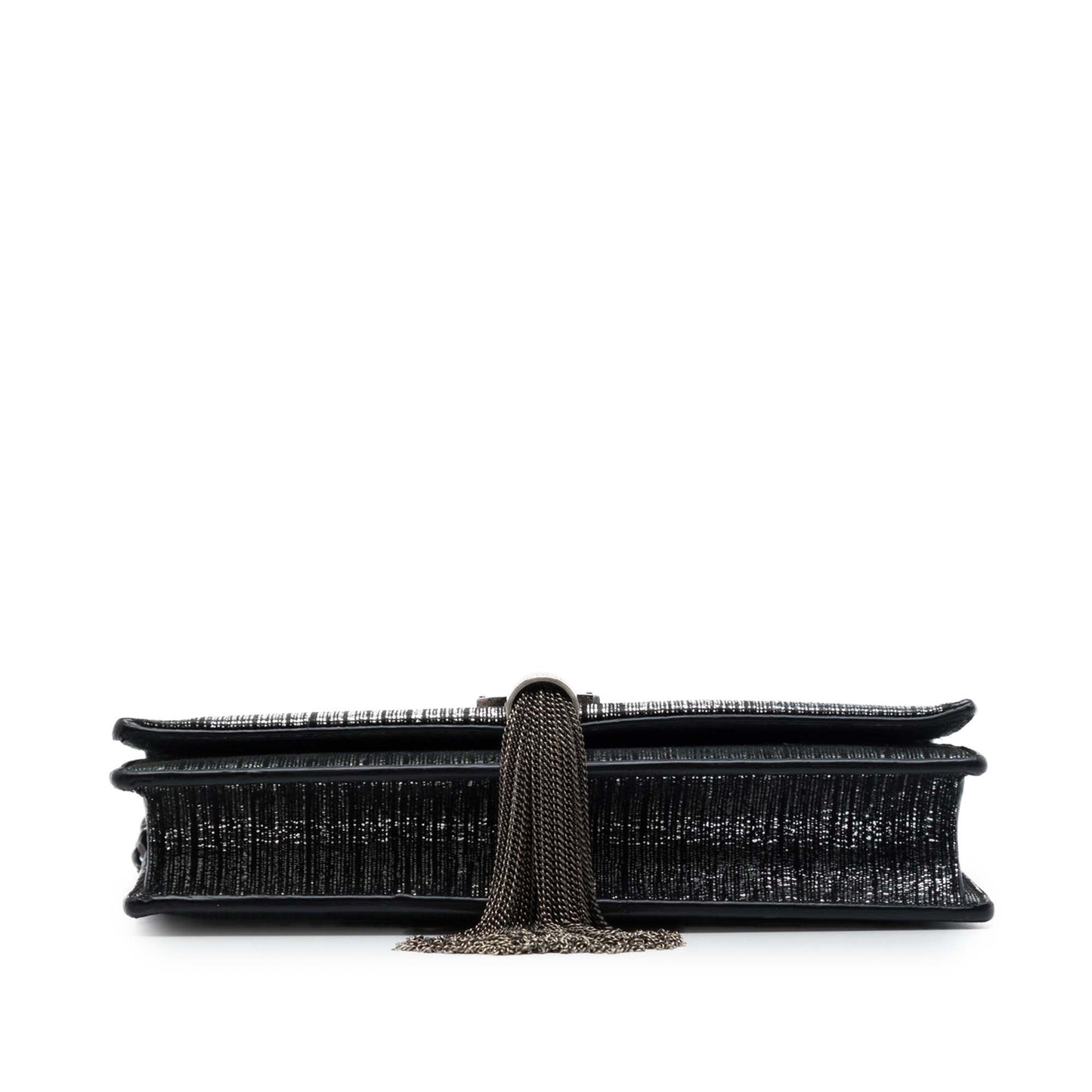 Saint Laurent Metallic Suede Monogram Kate Tassel Wallet on Chain