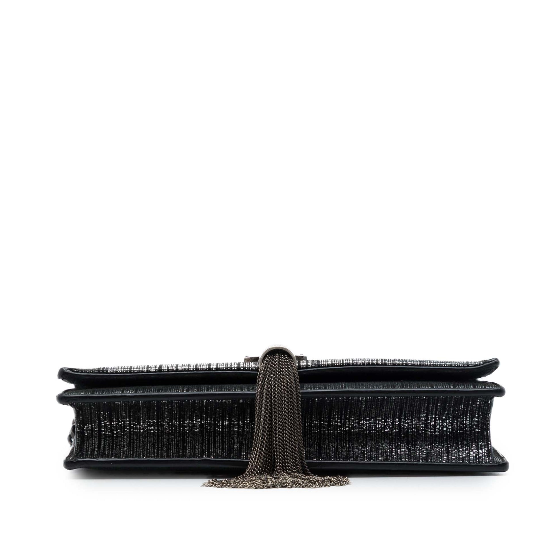 Saint Laurent Metallic Suede Monogram Kate Tassel Wallet on Chain