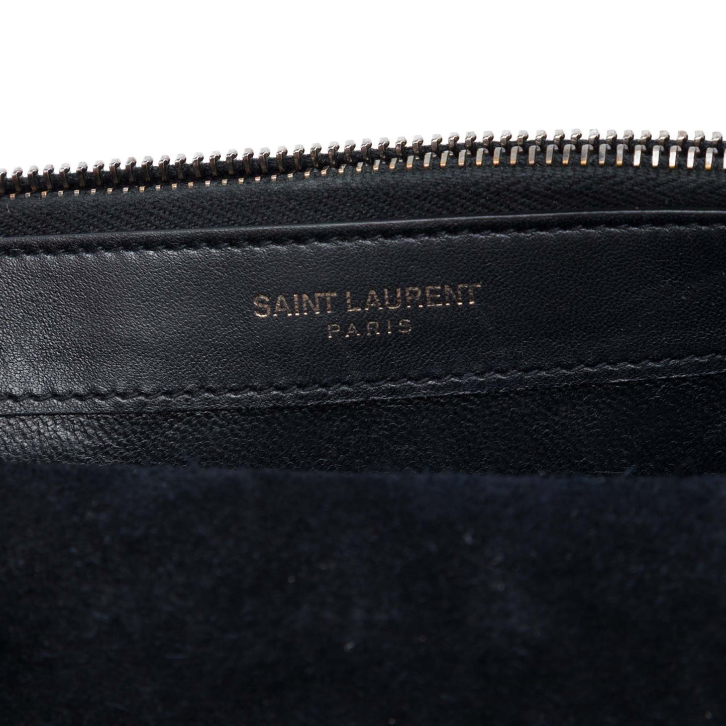 Saint Laurent Metallic Suede Monogram Kate Tassel Wallet on Chain