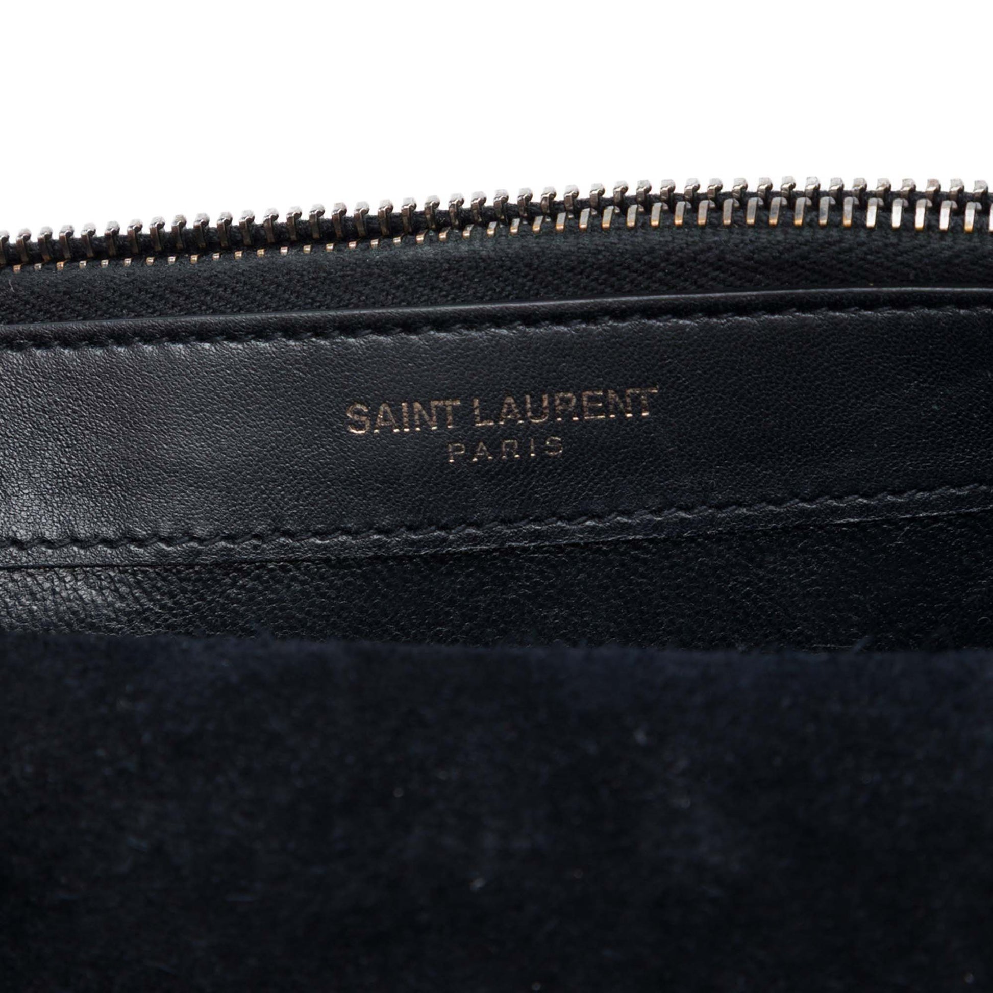 Saint Laurent Metallic Suede Monogram Kate Tassel Wallet on Chain