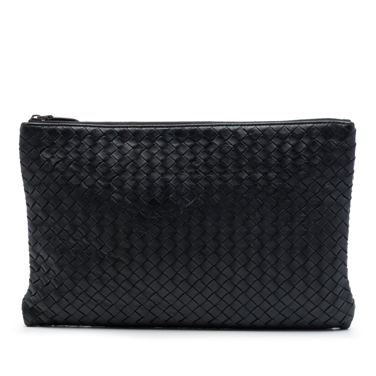 Bottega Veneta Nappa Intrecciato Clutch — Black
