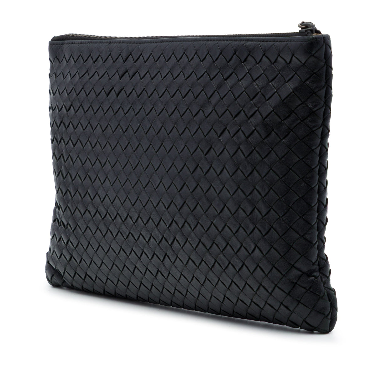 Bottega Veneta Nappa Intrecciato Clutch — Black