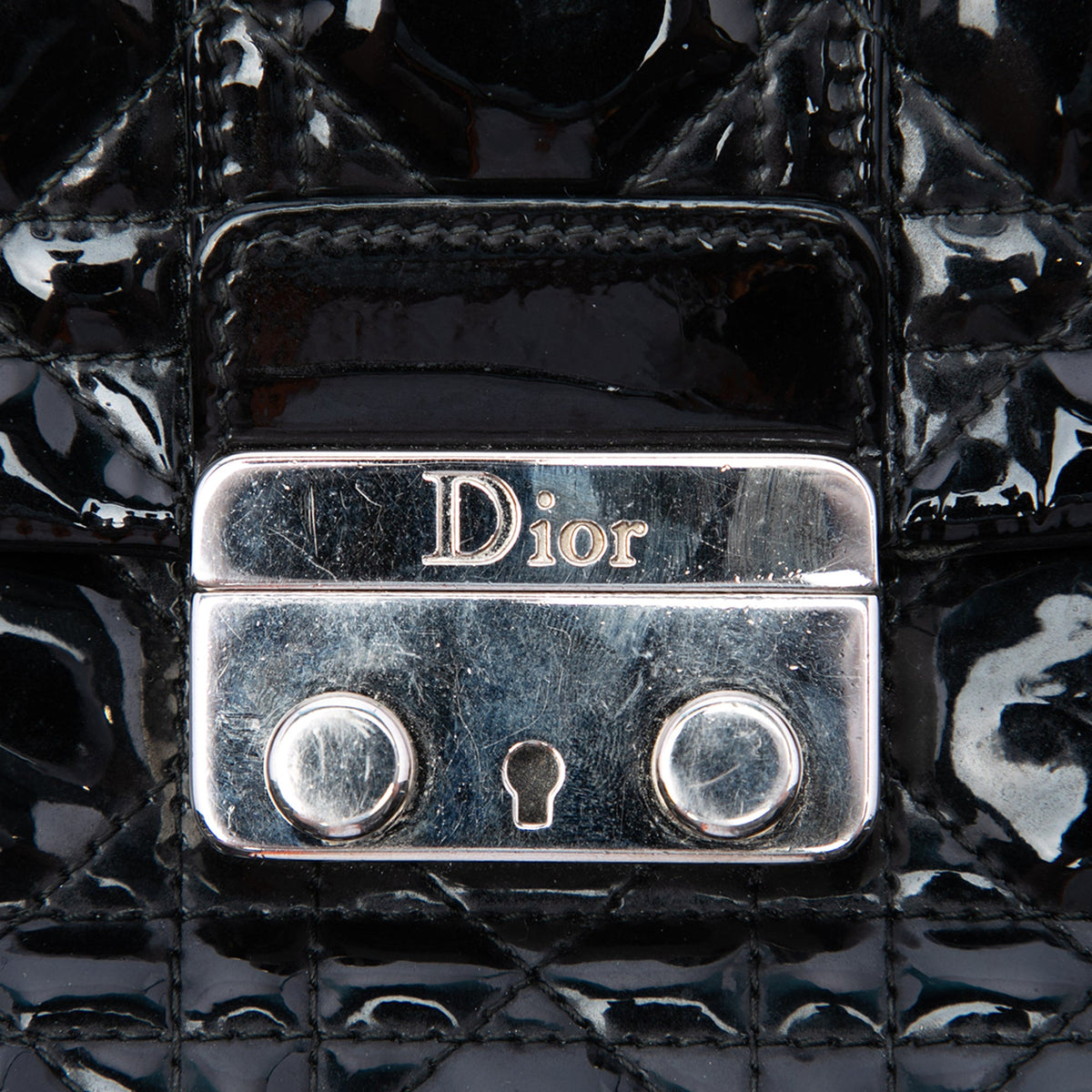 Dior Patent Cannage Miss Dior Promenade Crossbody — Black