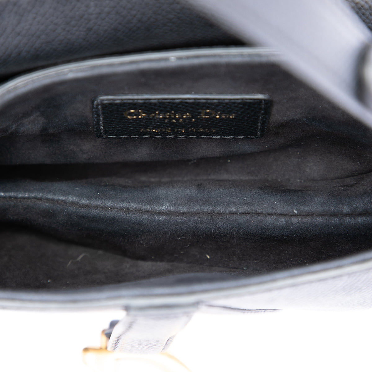 Dior Mini Grained Calfskin Saddle — Black