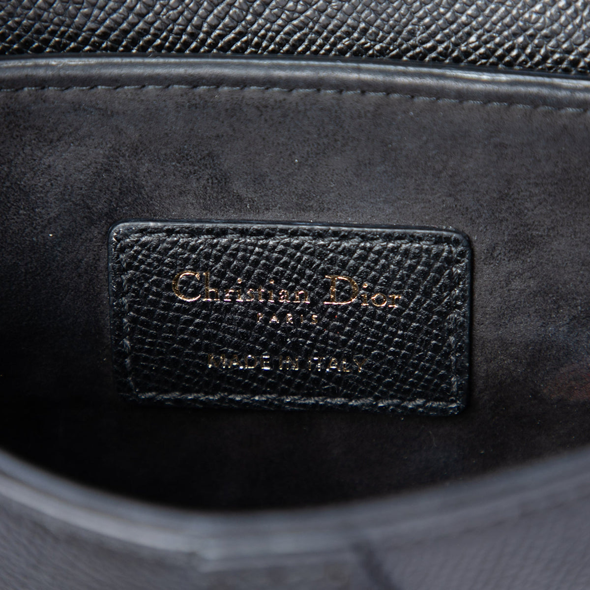 Dior Mini Grained Calfskin Saddle — Black