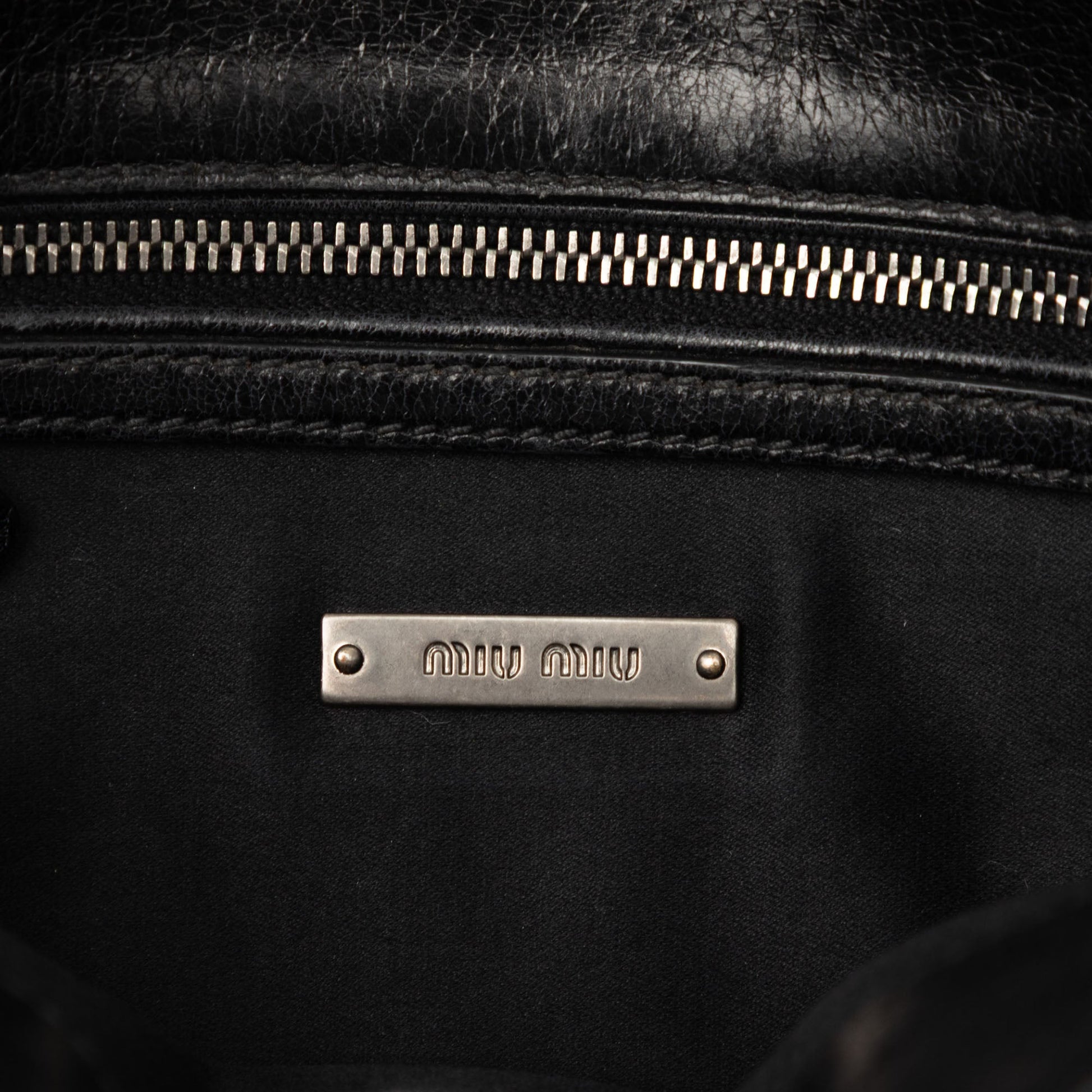 Miu Miu Nappa Crystal Chain Satchel