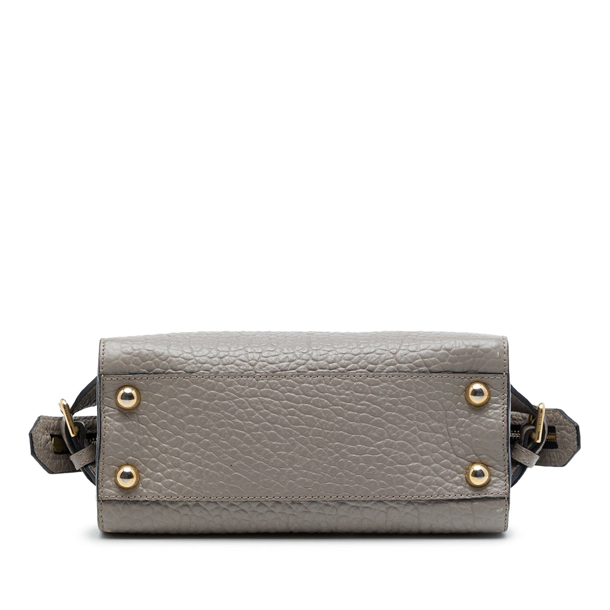 Burberry Small Grained Leather Clifton Satchel — Gray