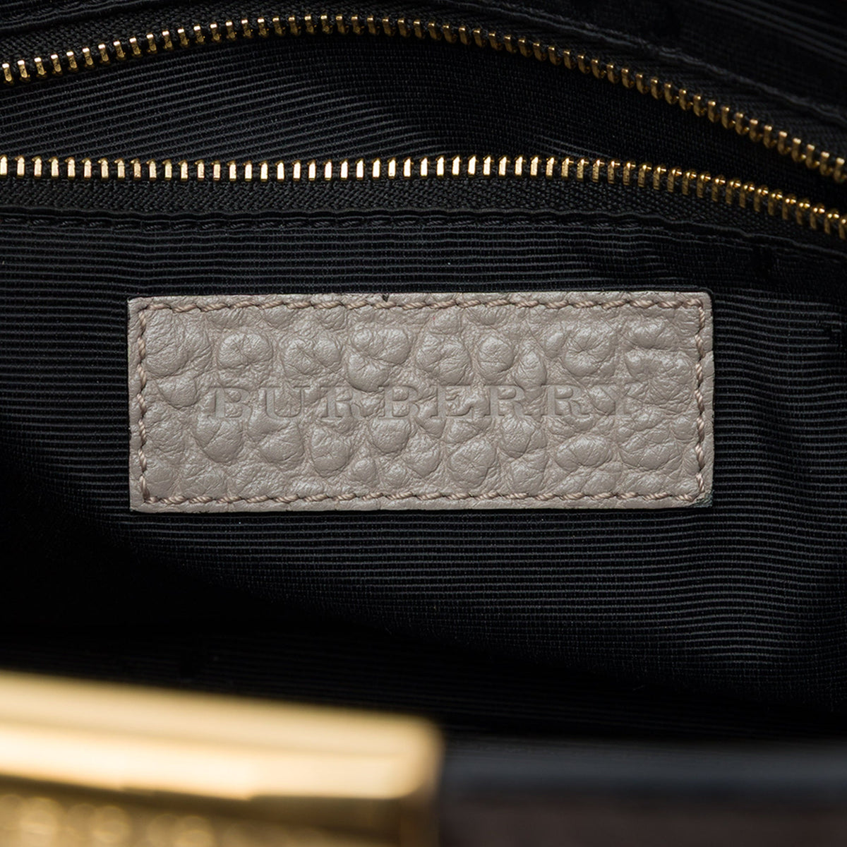 Burberry Small Grained Leather Clifton Satchel — Gray
