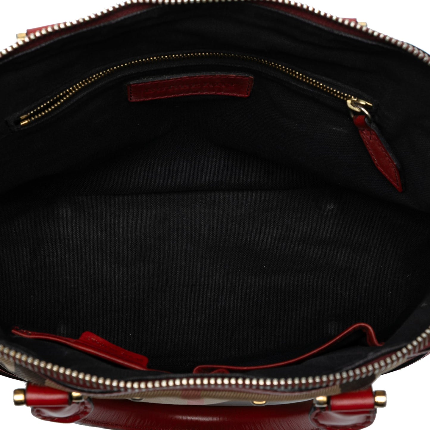 Burberry Small Leather Trimmed House Check Canvas Bridle Orchard Satchel
