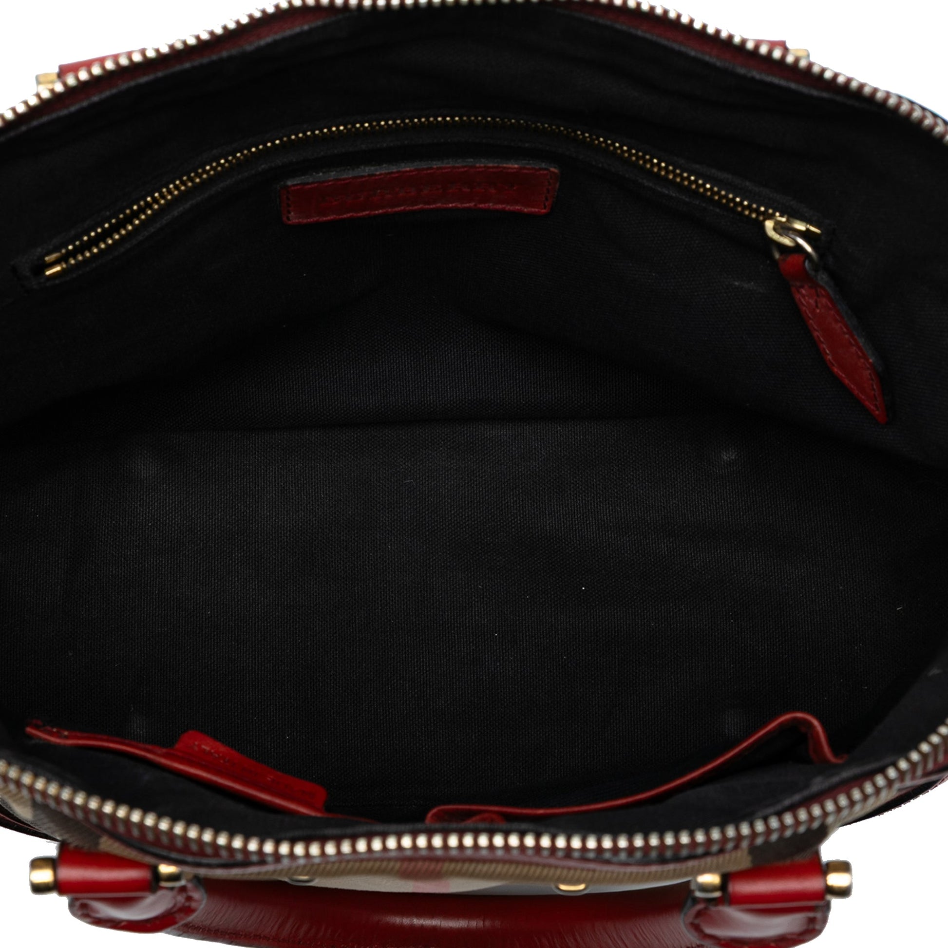 Burberry Small Leather Trimmed House Check Canvas Bridle Orchard Satchel