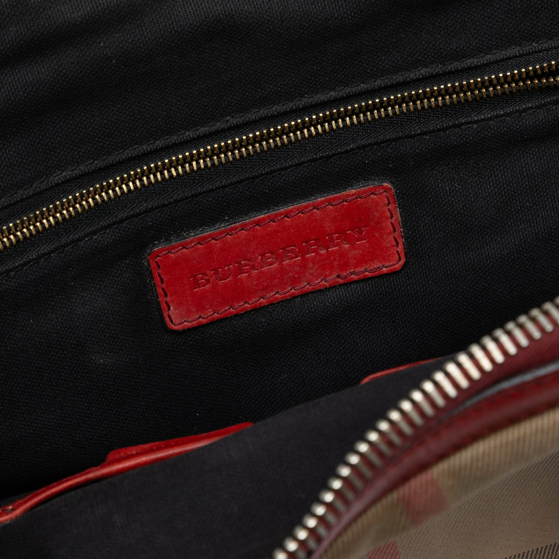 Burberry Small Leather Trimmed House Check Canvas Bridle Orchard Satchel