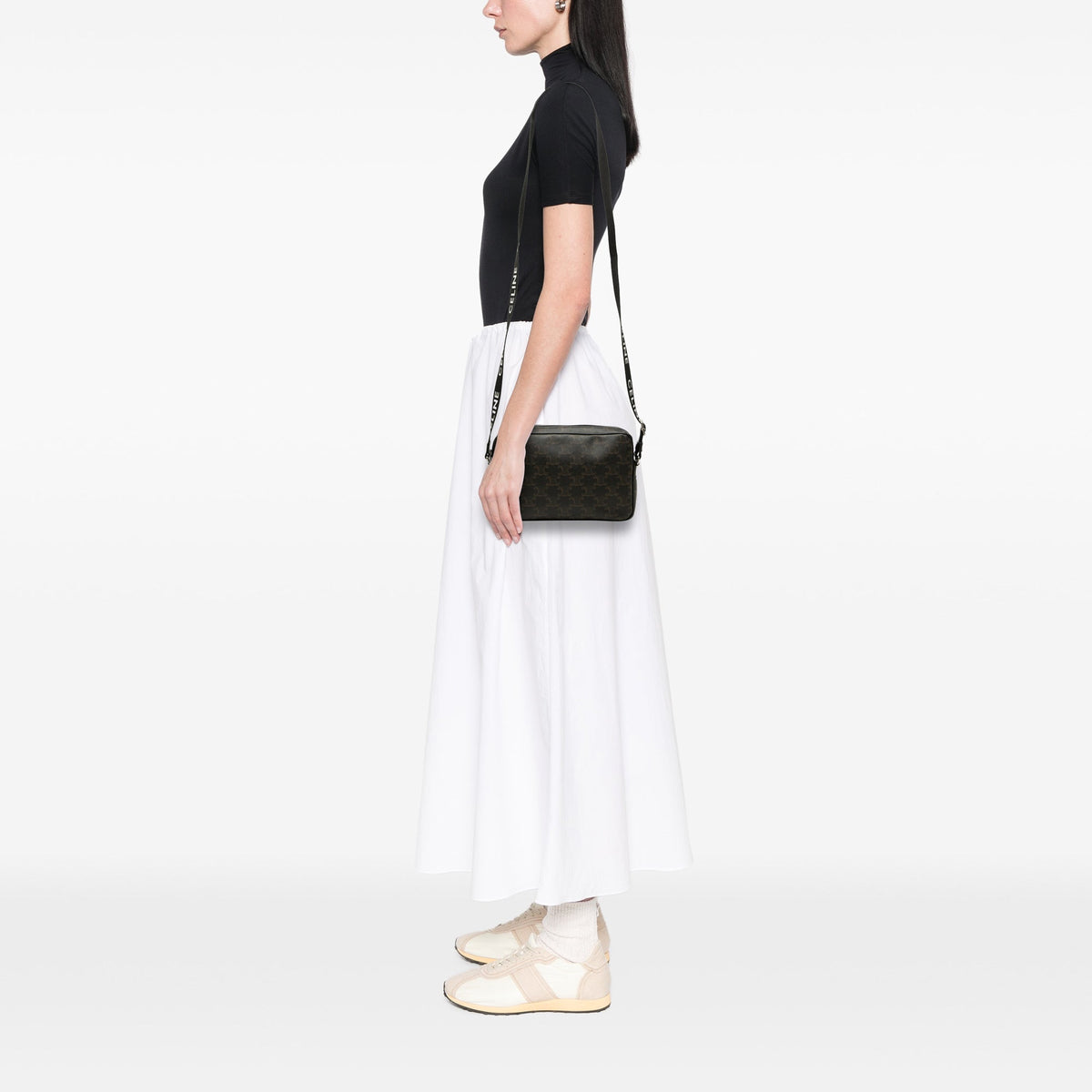 Celine Medium Triomphe Coated Canvas Messenger Bag