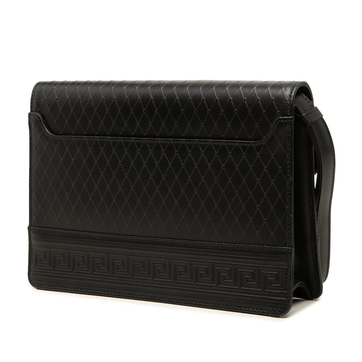 Versace Leather Medusa Sunburst Clutch — Black