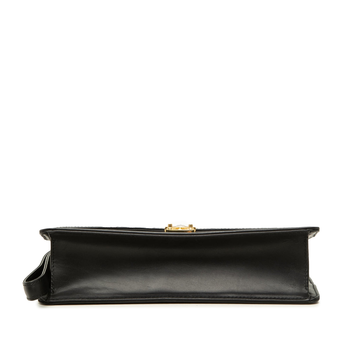 Versace Leather Medusa Sunburst Clutch — Black