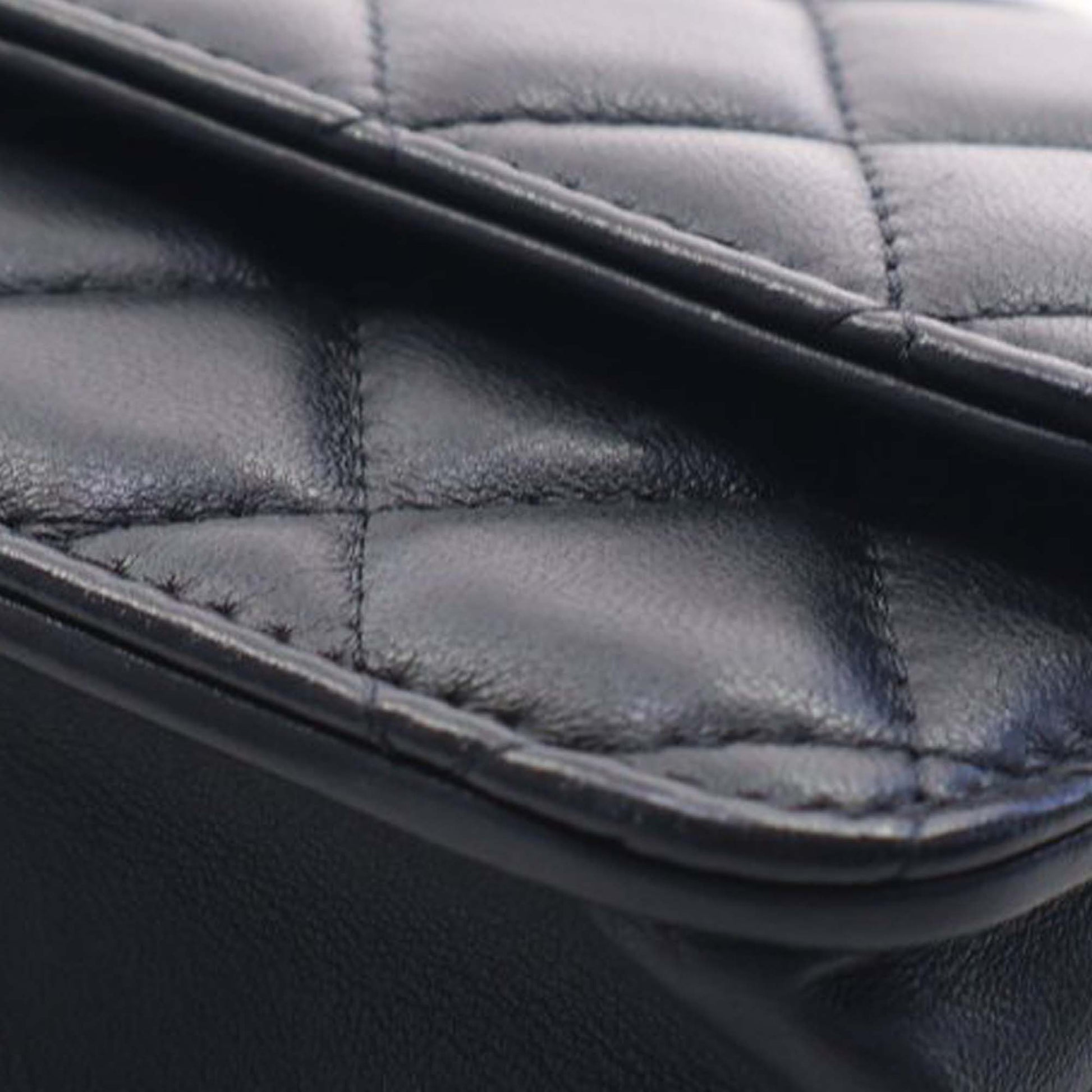 CC Quilted Lambskin Enamel and Pearl Wallet On Chain