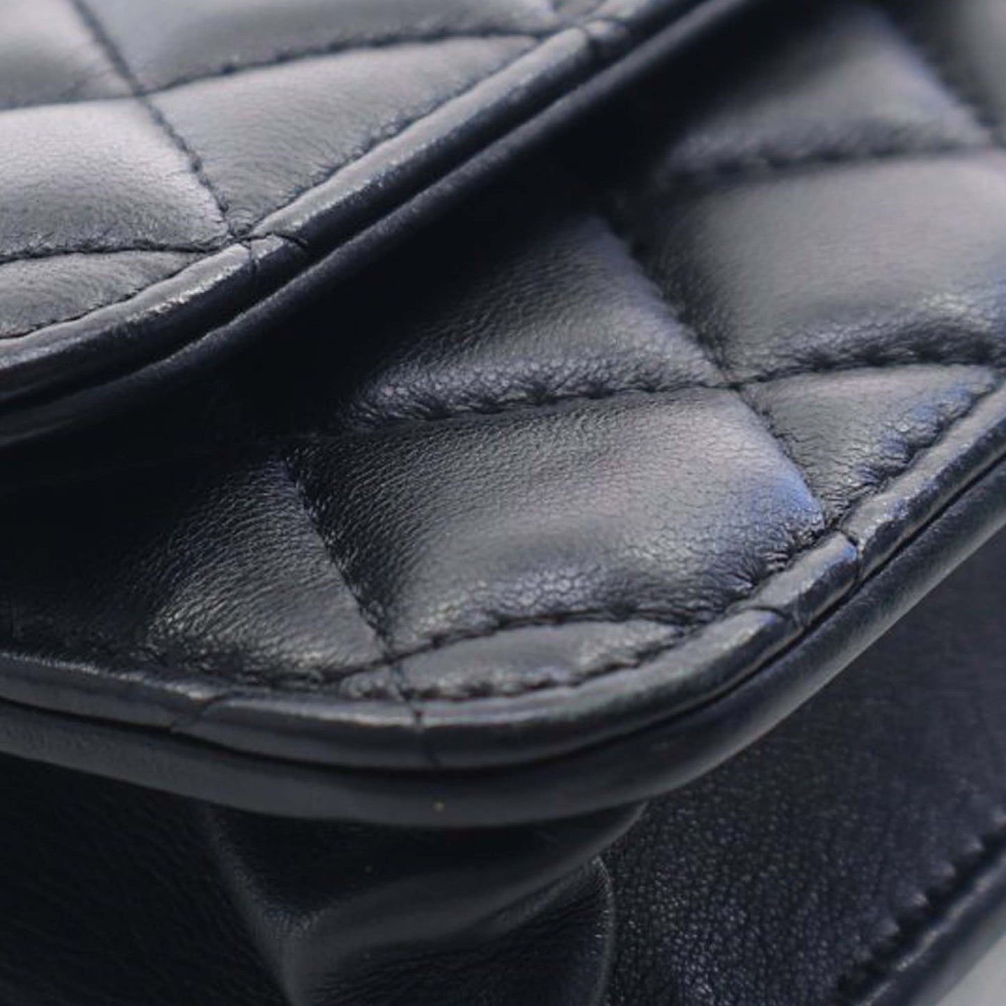 CC Quilted Lambskin Enamel and Pearl Wallet On Chain
