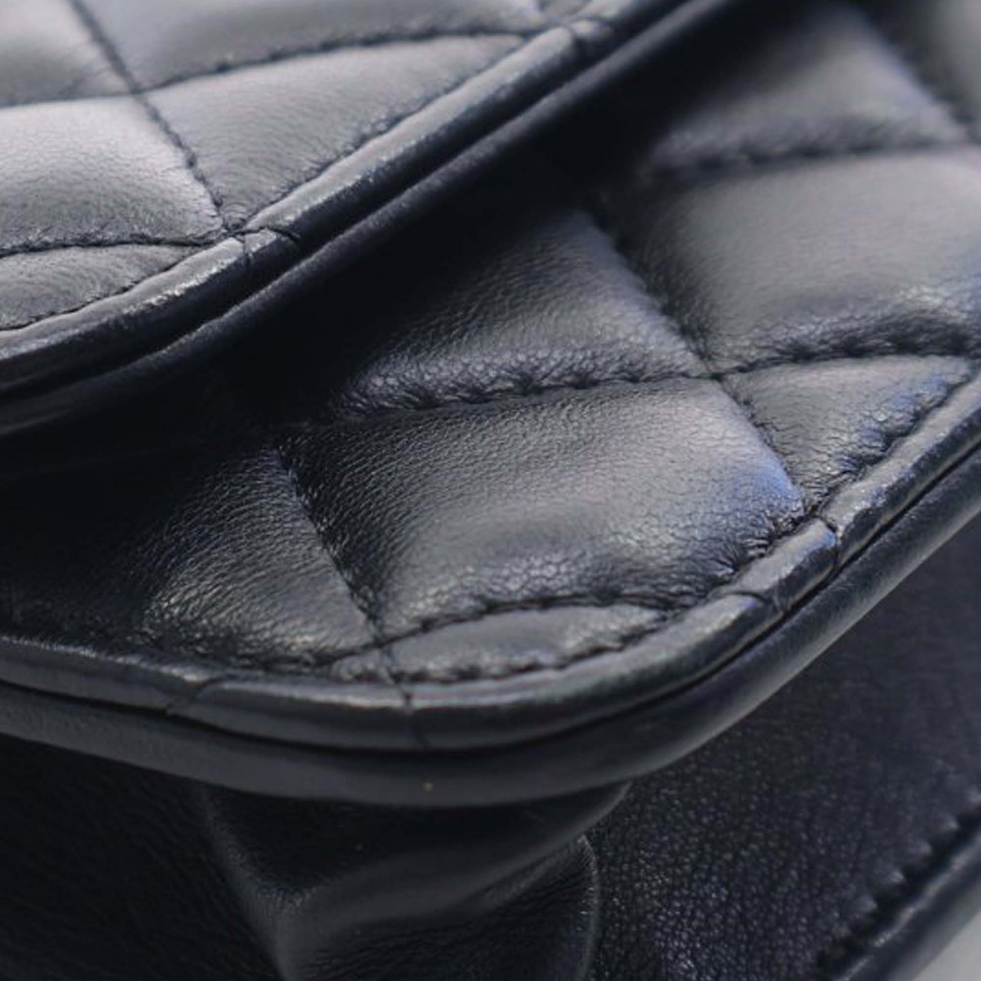 CC Quilted Lambskin Enamel and Pearl Wallet On Chain