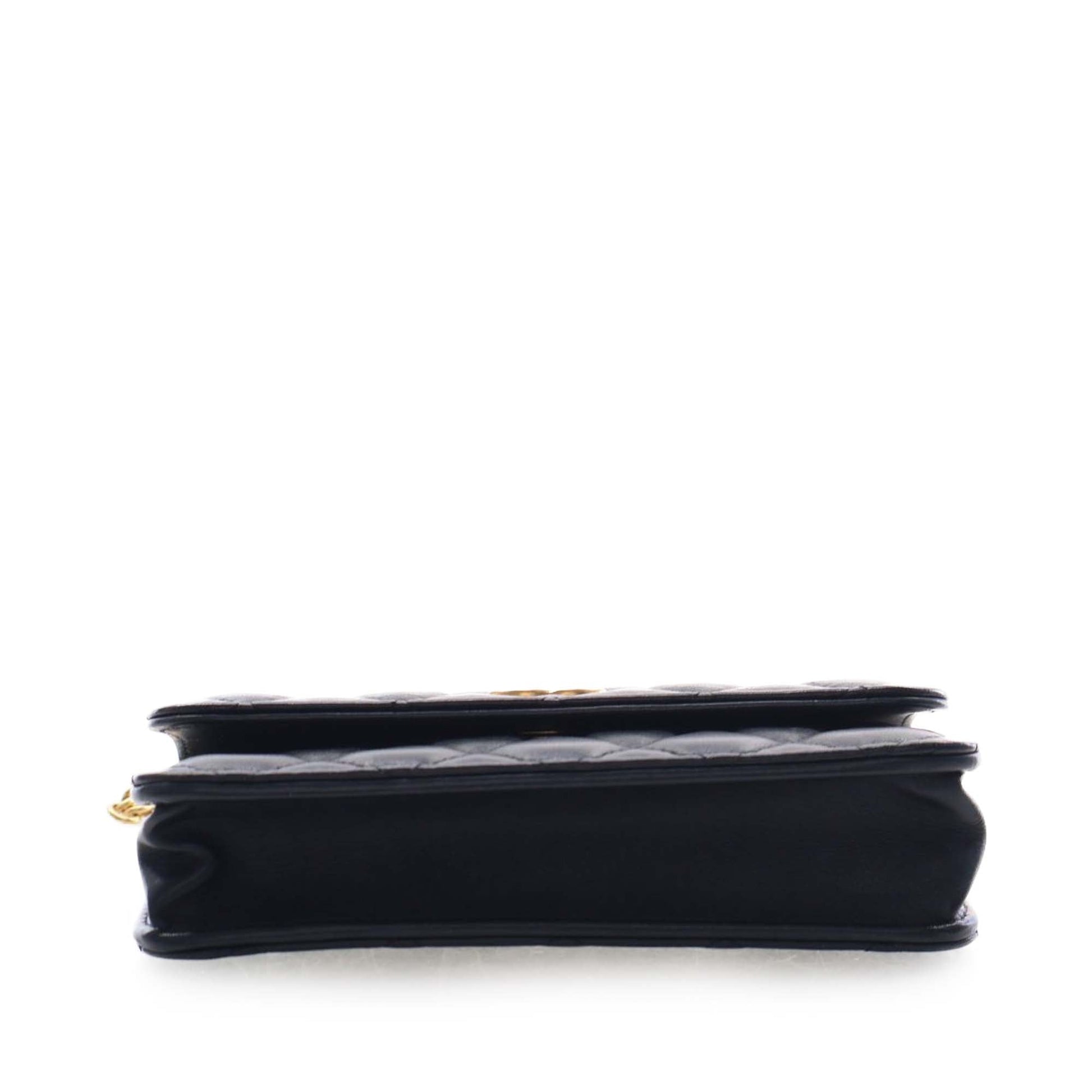 CC Quilted Lambskin Enamel and Pearl Wallet On Chain