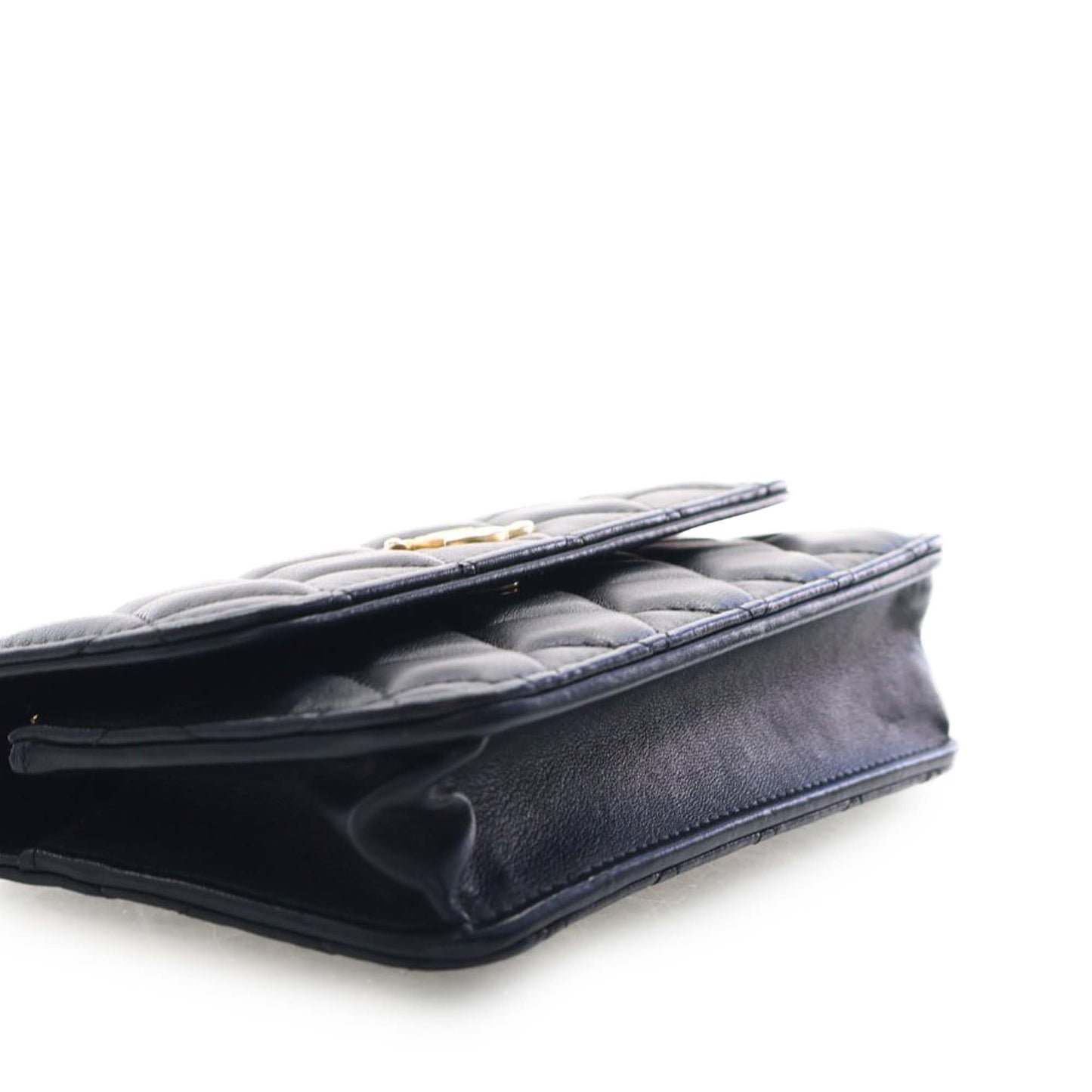 CC Quilted Lambskin Enamel and Pearl Wallet On Chain