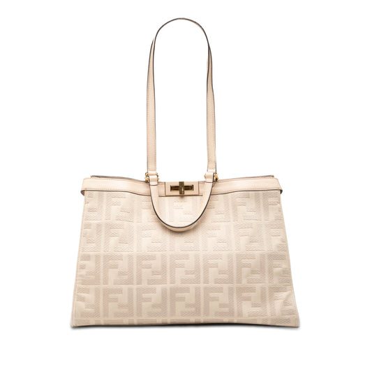 Fendi Zucca Embroidered Canvas Peekaboo X Tote