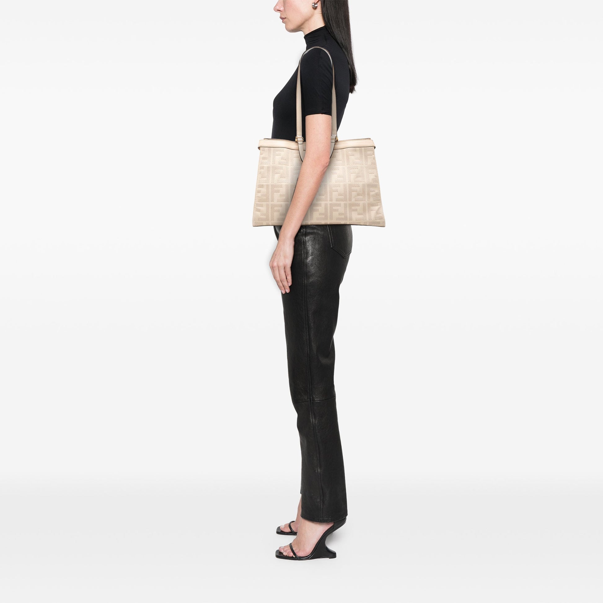Fendi Zucca Embroidered Canvas Peekaboo X Tote