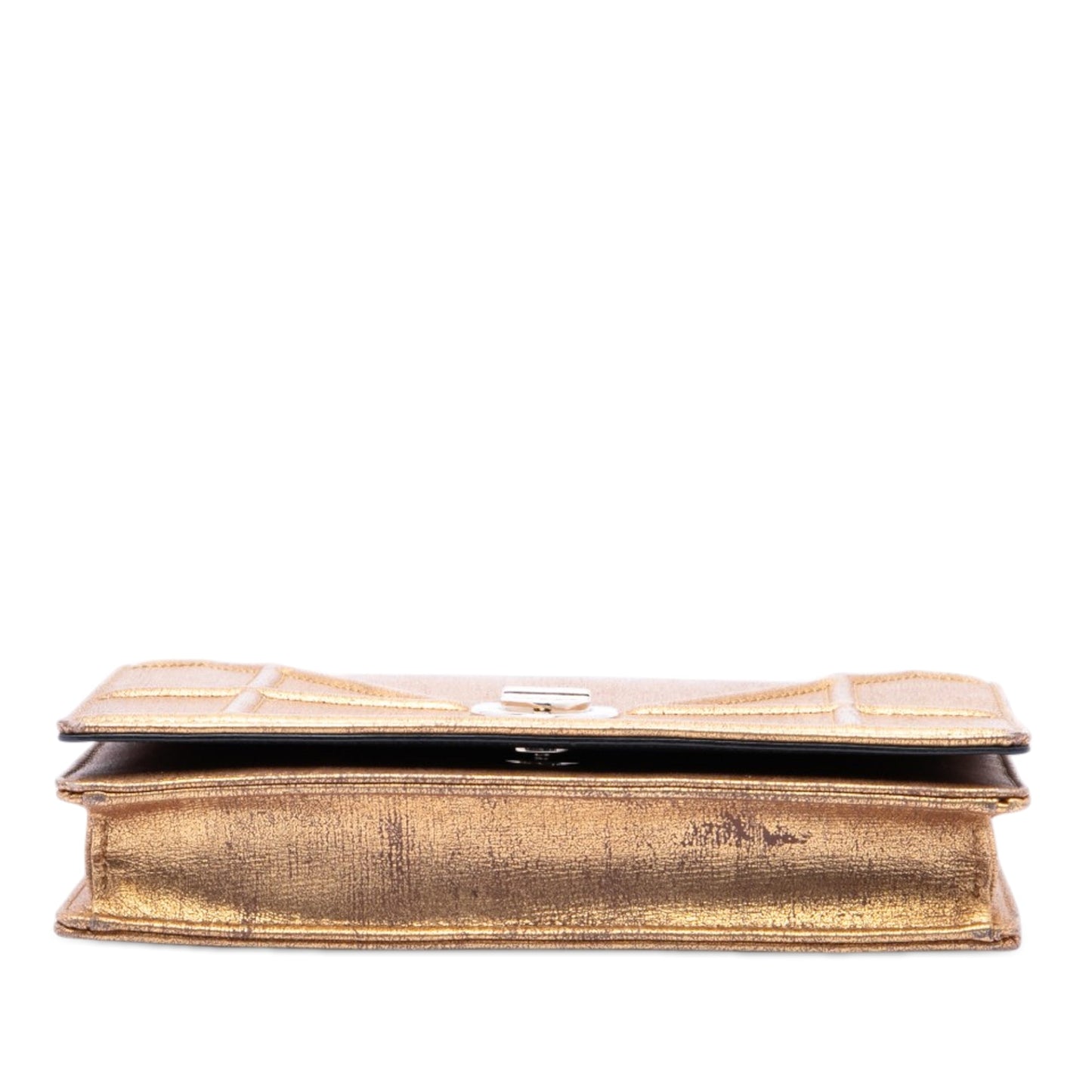 Dior Metallic Calfskin Diorama Wallet on Chain