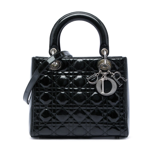 Dior Medium Patent Cannage Lady Dior
