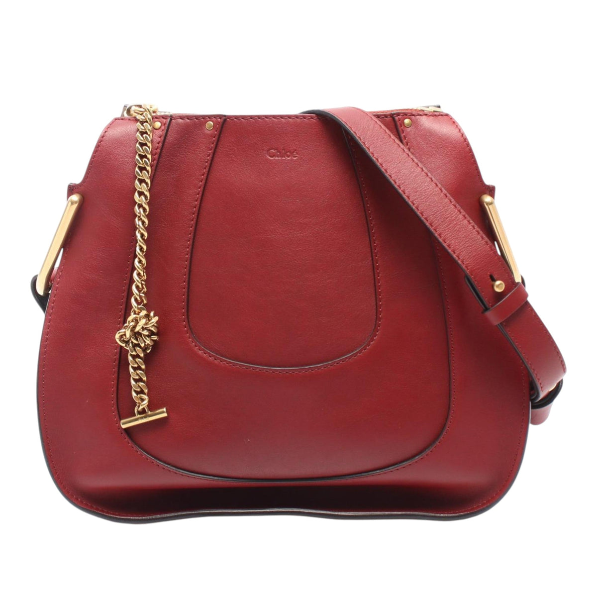 Chloé Leather Hayley Shoulder Bag — Red