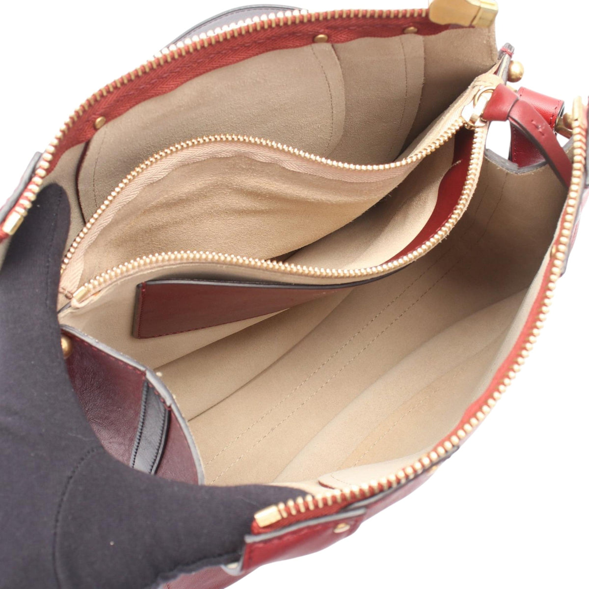 Chloé Leather Hayley Shoulder Bag — Red