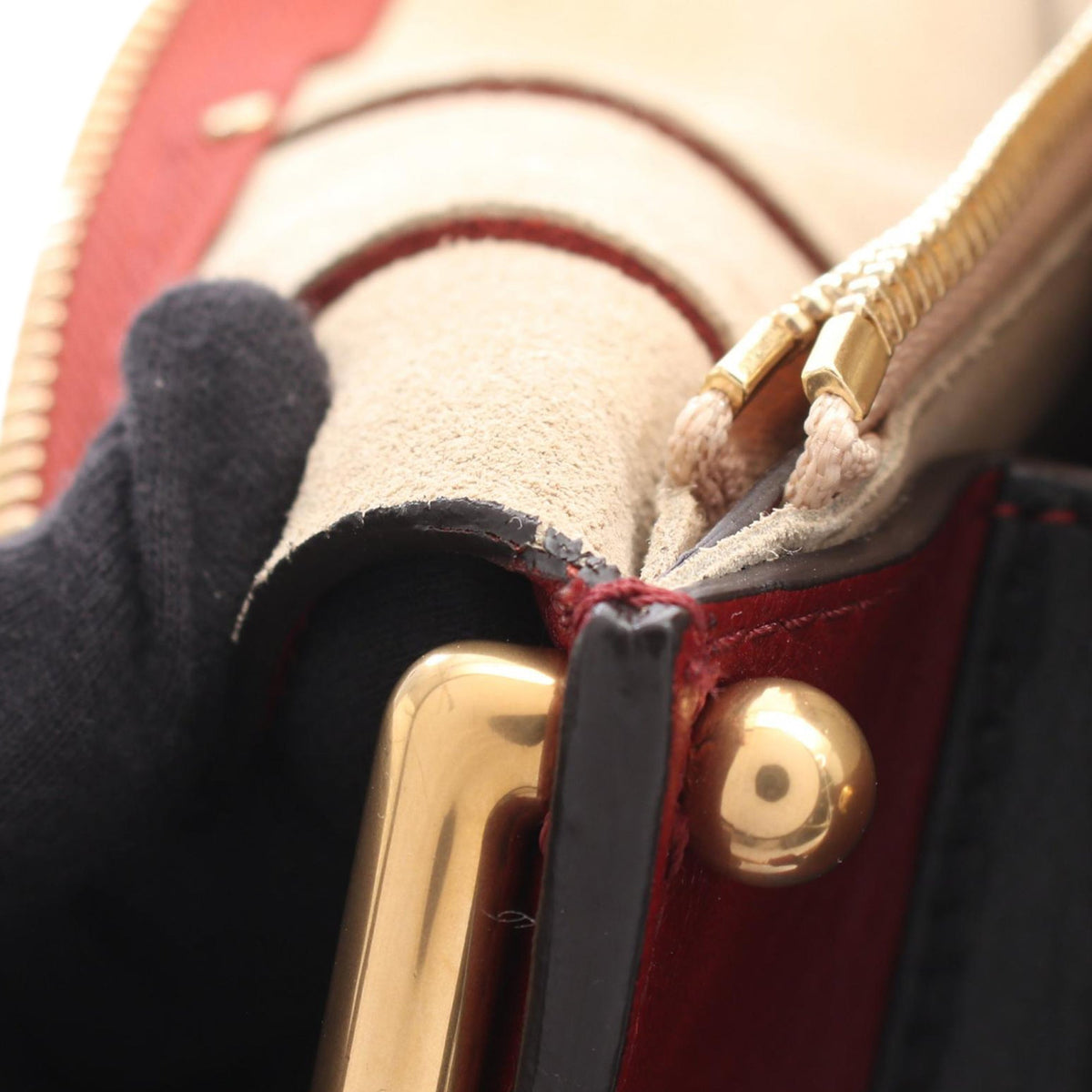 Chloé Leather Hayley Shoulder Bag — Red