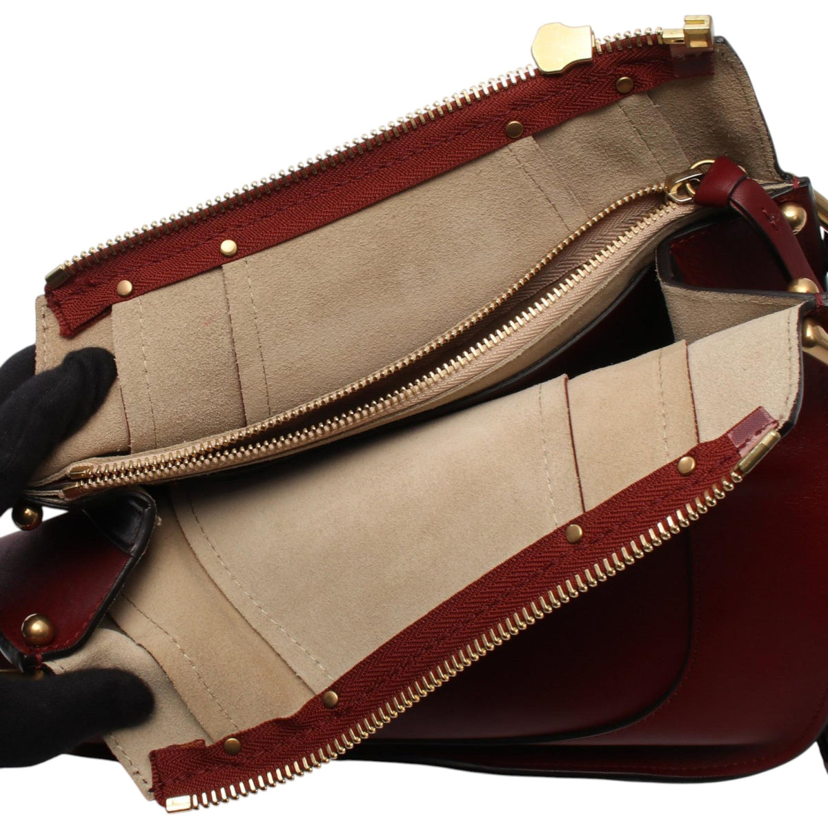 Chloé Leather Hayley Shoulder Bag — Red