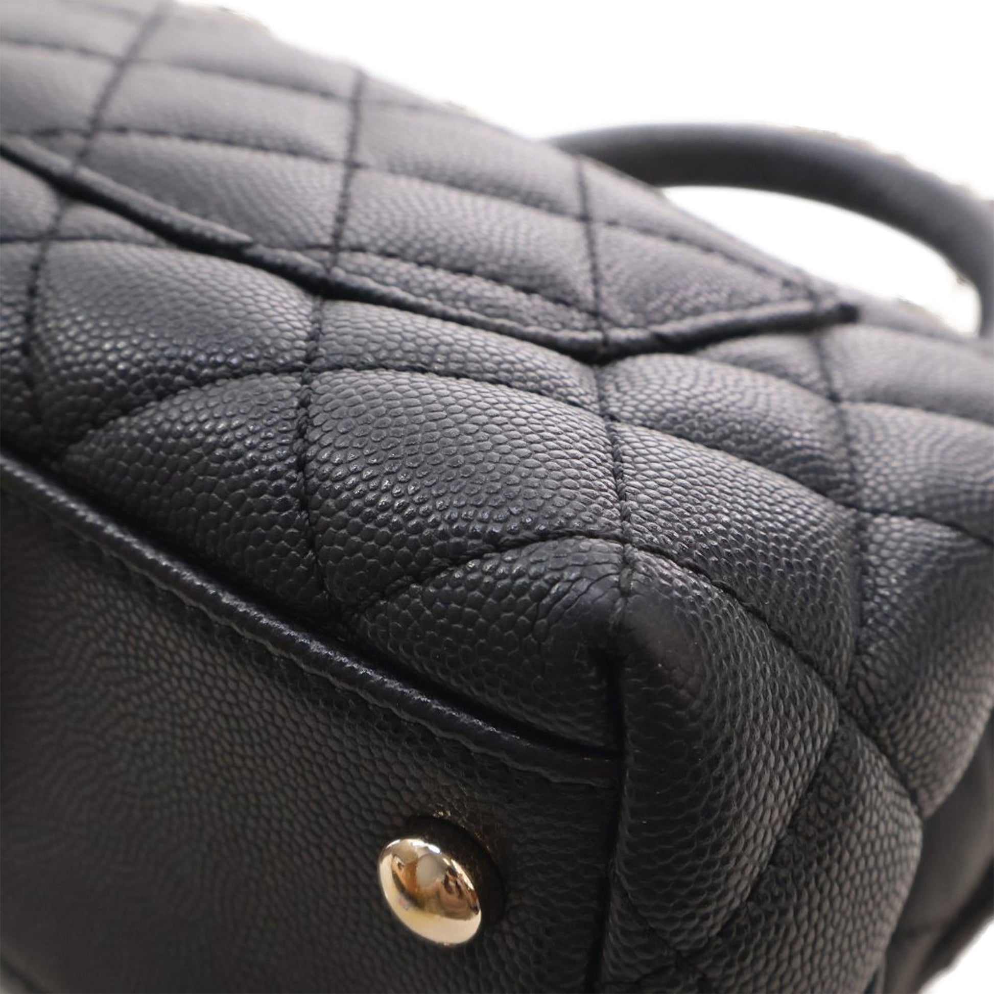 Chanel Extra Mini Quilted Caviar Coco Top Handle Bag