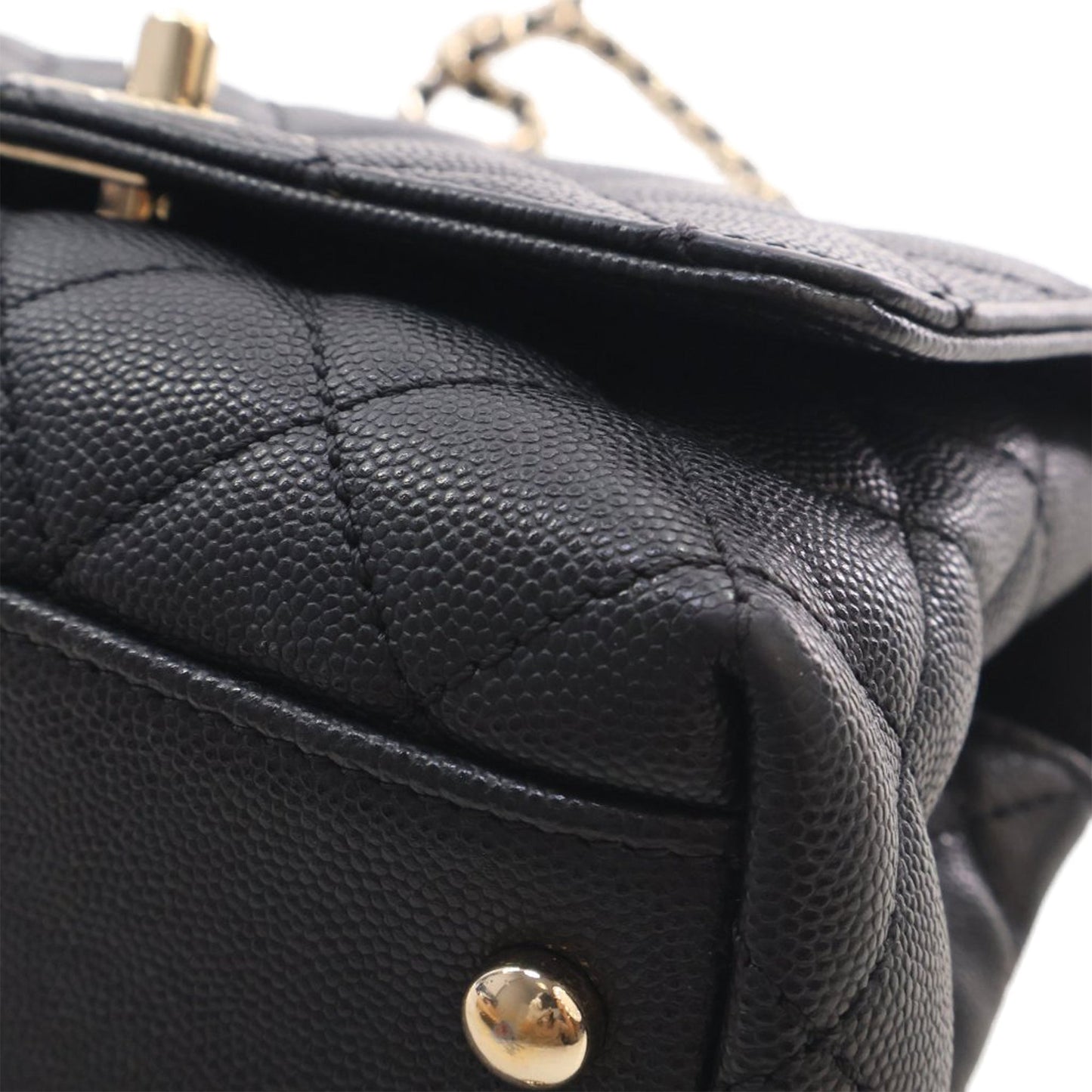 Chanel Extra Mini Quilted Caviar Coco Top Handle Bag