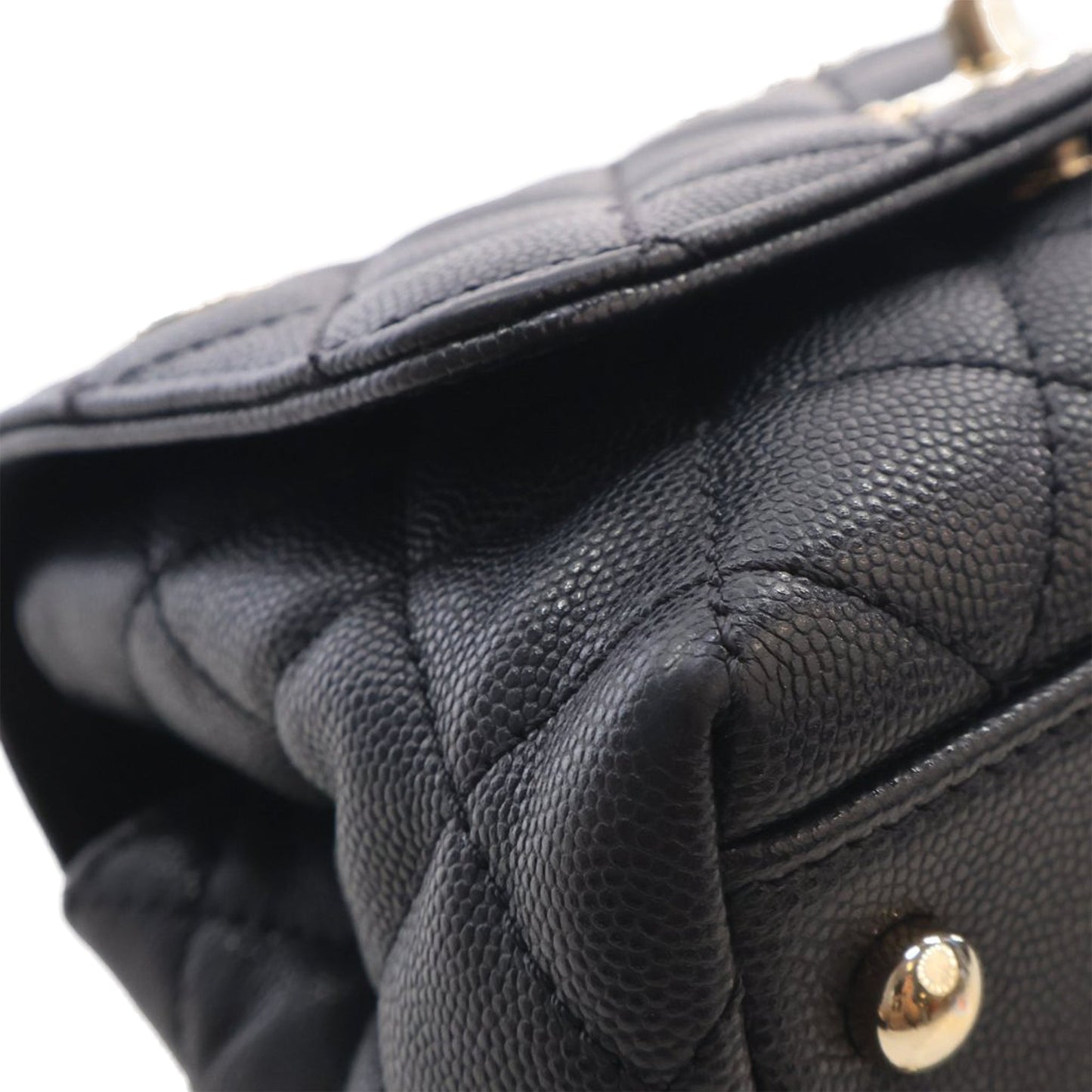 Chanel Extra Mini Quilted Caviar Coco Top Handle Bag