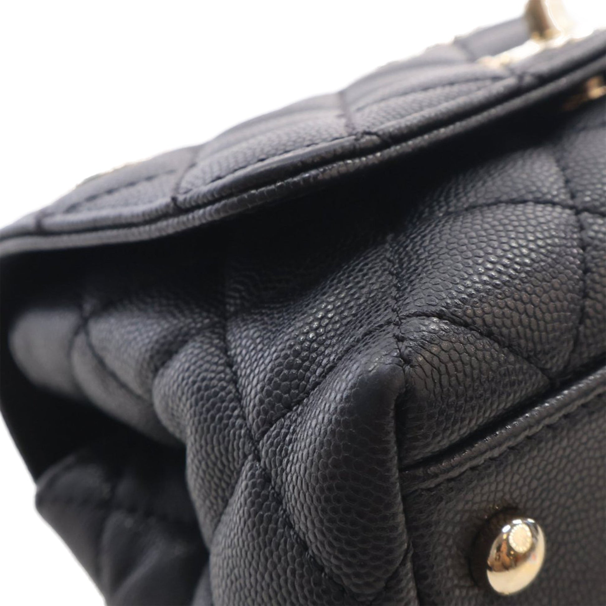 Chanel Extra Mini Quilted Caviar Coco Top Handle Bag