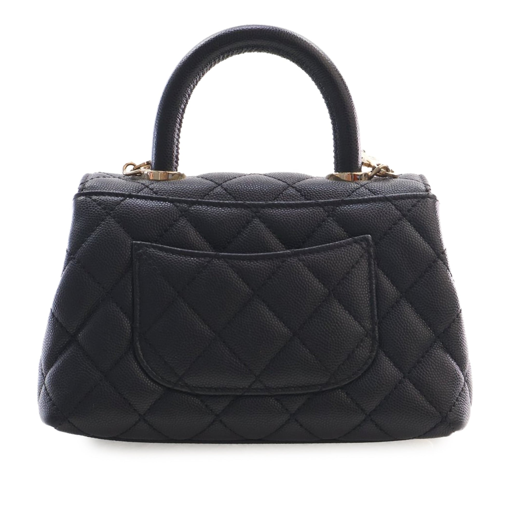 Chanel Extra Mini Quilted Caviar Coco Top Handle Bag
