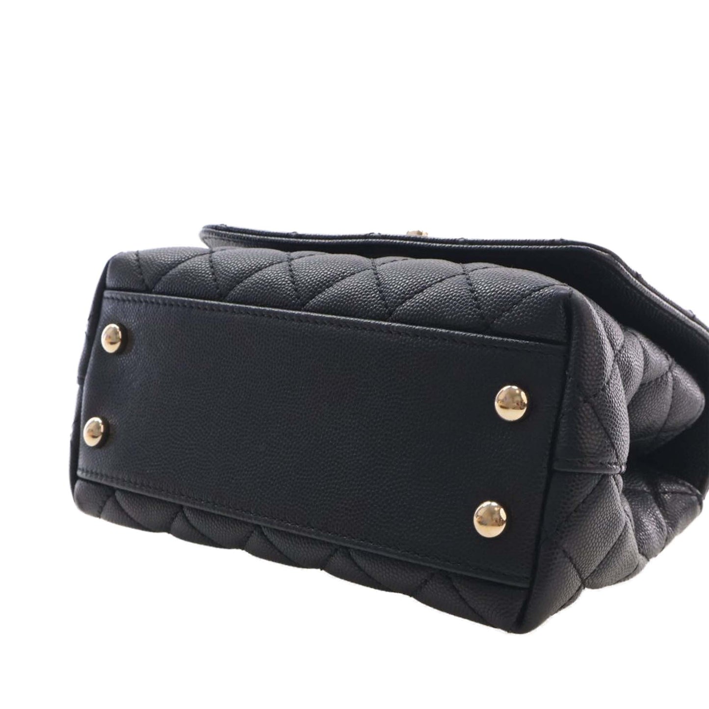 Chanel Extra Mini Quilted Caviar Coco Top Handle Bag