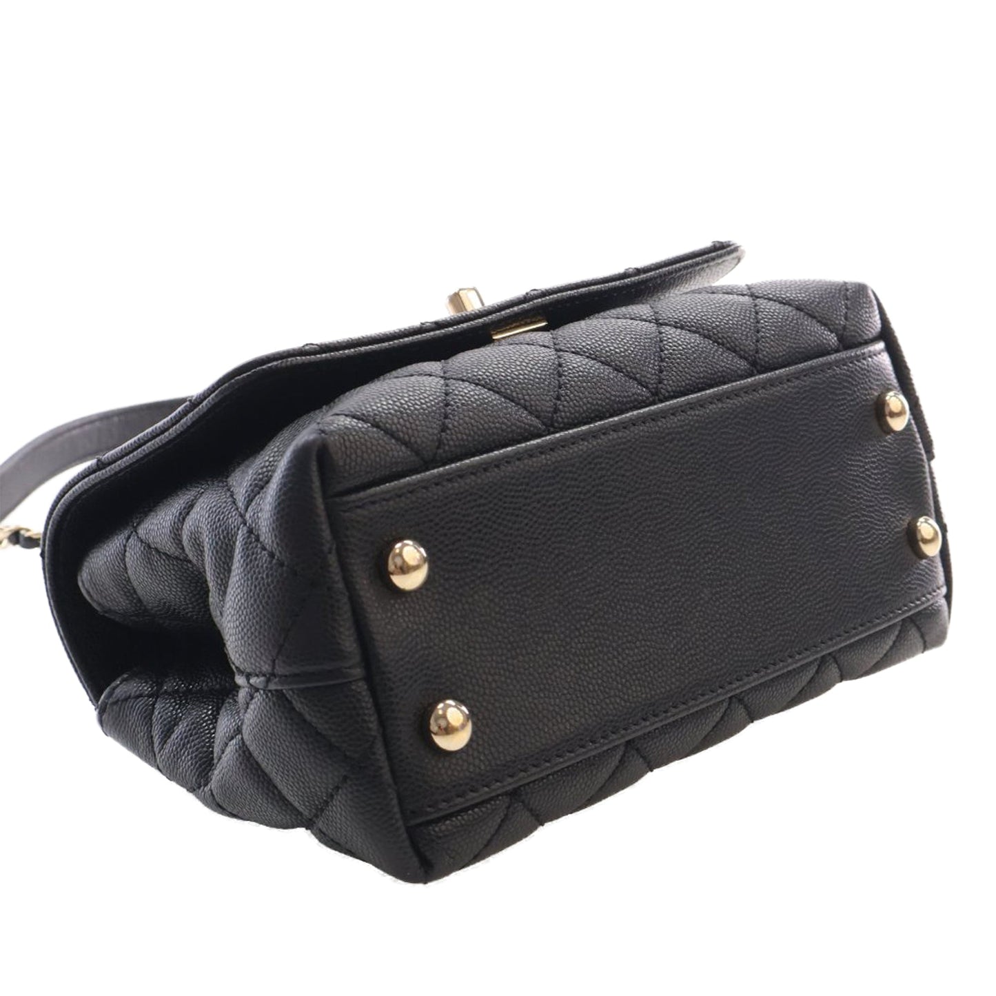 Chanel Extra Mini Quilted Caviar Coco Top Handle Bag